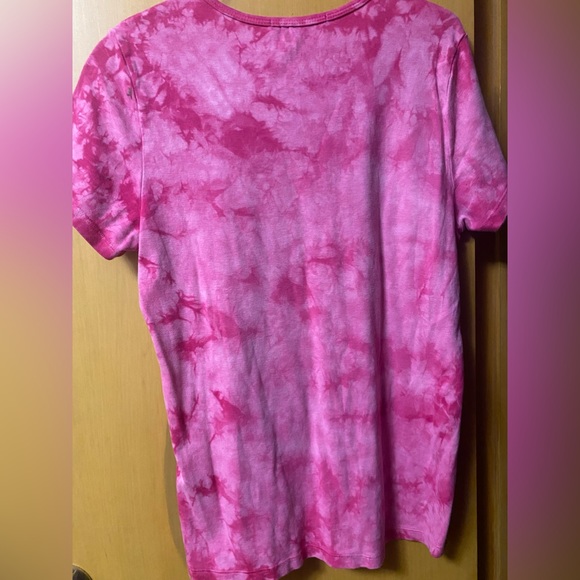 Bright pink tyedye fitted tee - Picture 3 of 4